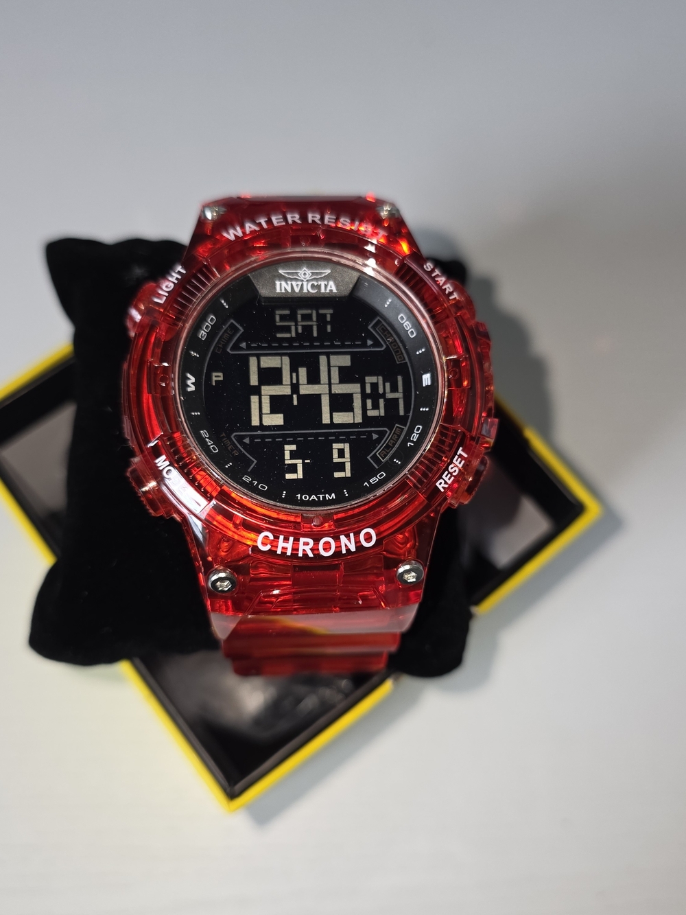 Invicta Red Transparent Digital Chronograph Watch